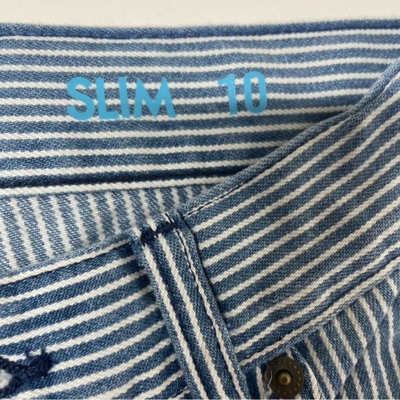 NEW Crewcuts Railroad Pinstripe Jeans Size Slim 10 - Picture 4 of 8